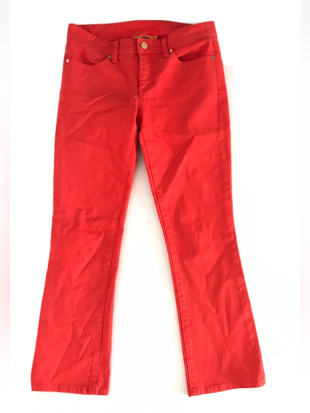 Tory Burch | Cropped Slim Boot Jeans Womens 26 Red Low Rise Skinny Pants